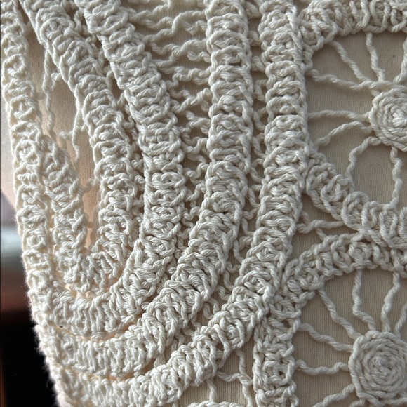 Zara Crochet Lace Sleeveless Top | Cream | Size Small - Picture 3 of 8